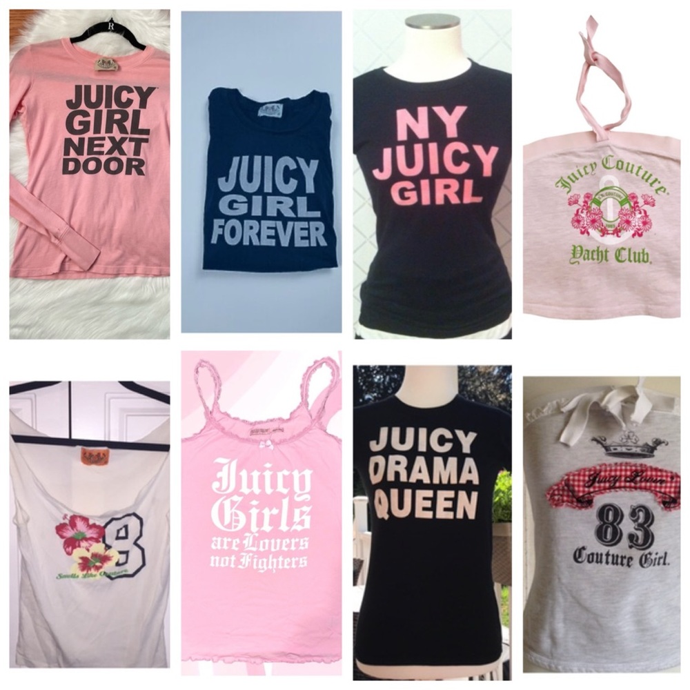 ISO juicy couture “juicy girl” graphic tops